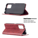 For Xiaomi Redmi Note 10 4G / Note 10s Rhombus Texture Horizontal Flip Magnetic Leather Case with Holder & Card Slots(Red)