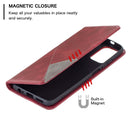 For Xiaomi Redmi Note 10 4G / Note 10s Rhombus Texture Horizontal Flip Magnetic Leather Case with Holder & Card Slots(Red)