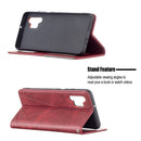 For Samsung Galaxy A32 4G Rhombus Texture Horizontal Flip Magnetic Leather Case with Holder & Card Slots(Red)