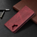 For Samsung Galaxy A32 4G Rhombus Texture Horizontal Flip Magnetic Leather Case with Holder & Card Slots(Red)