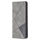 For Samsung Galaxy A32 4G Rhombus Texture Horizontal Flip Magnetic Leather Case with Holder & Card Slots(Grey)