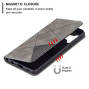 For Samsung Galaxy A32 4G Rhombus Texture Horizontal Flip Magnetic Leather Case with Holder & Card Slots(Grey)