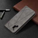 For Samsung Galaxy A32 4G Rhombus Texture Horizontal Flip Magnetic Leather Case with Holder & Card Slots(Grey)