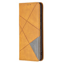 For Samsung Galaxy A32 4G Rhombus Texture Horizontal Flip Magnetic Leather Case with Holder & Card Slots(Yellow)