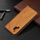 For Samsung Galaxy A32 4G Rhombus Texture Horizontal Flip Magnetic Leather Case with Holder & Card Slots(Yellow)