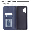 For Samsung Galaxy A32 4G Rhombus Texture Horizontal Flip Magnetic Leather Case with Holder & Card Slots(Blue)
