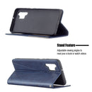 For Samsung Galaxy A32 4G Rhombus Texture Horizontal Flip Magnetic Leather Case with Holder & Card Slots(Blue)