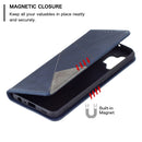 For Samsung Galaxy A32 4G Rhombus Texture Horizontal Flip Magnetic Leather Case with Holder & Card Slots(Blue)