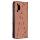 For Samsung Galaxy A32 4G Rhombus Texture Horizontal Flip Magnetic Leather Case with Holder & Card Slots(Brown)