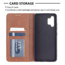 For Samsung Galaxy A32 4G Rhombus Texture Horizontal Flip Magnetic Leather Case with Holder & Card Slots(Brown)