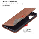 For Samsung Galaxy A32 4G Rhombus Texture Horizontal Flip Magnetic Leather Case with Holder & Card Slots(Brown)