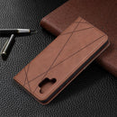 For Samsung Galaxy A32 4G Rhombus Texture Horizontal Flip Magnetic Leather Case with Holder & Card Slots(Brown)