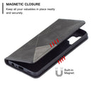 For Samsung Galaxy A32 4G Rhombus Texture Horizontal Flip Magnetic Leather Case with Holder & Card Slots(Black)
