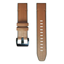 For Garmin Fenix 6 Silicone + Leather Quick Release Watch Band(Brown)