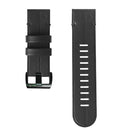 For Garmin Fenix 6X Silicone + Leather Quick Release Watch Band(Black)