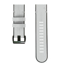 For Garmin Fenix 6X Silicone + Leather Quick Release Watch Band(Light Grey)