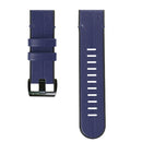 For Garmin Fenix 6X Silicone + Leather Quick Release Watch Band(Blue)