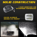 7 inch(5X7)/(7X6) H4 DC 9V-30V 30000LM 200W Car Square Shape LED Headlight Lamps for Jeep Wrangler, with Angel Eye