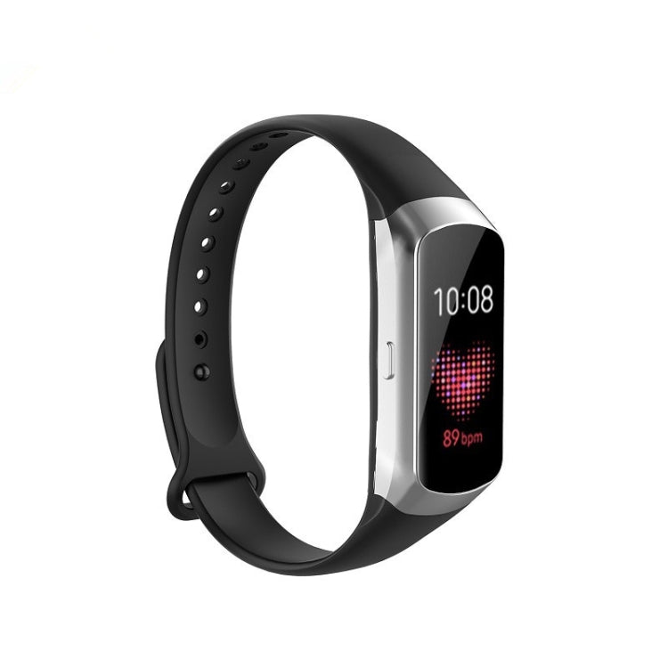 For Samsung Galaxy Fit SM-R370 Silicone Glossy Nail Button Watch Band(Black)