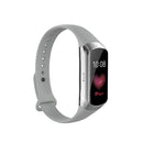 For Samsung Galaxy Fit SM-R370 Silicone Glossy Nail Button Watch Band(Grey)