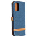 For Xiaomi Redmi Note 10 4G / Note 10S Color Matching Denim Texture Horizontal Flip Leather Case with Holder & Card Slots & Wallet & Lanyard(Dark Blue)
