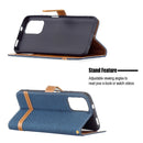 For Xiaomi Redmi Note 10 4G / Note 10S Color Matching Denim Texture Horizontal Flip Leather Case with Holder & Card Slots & Wallet & Lanyard(Dark Blue)