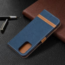 For Xiaomi Redmi Note 10 4G / Note 10S Color Matching Denim Texture Horizontal Flip Leather Case with Holder & Card Slots & Wallet & Lanyard(Dark Blue)