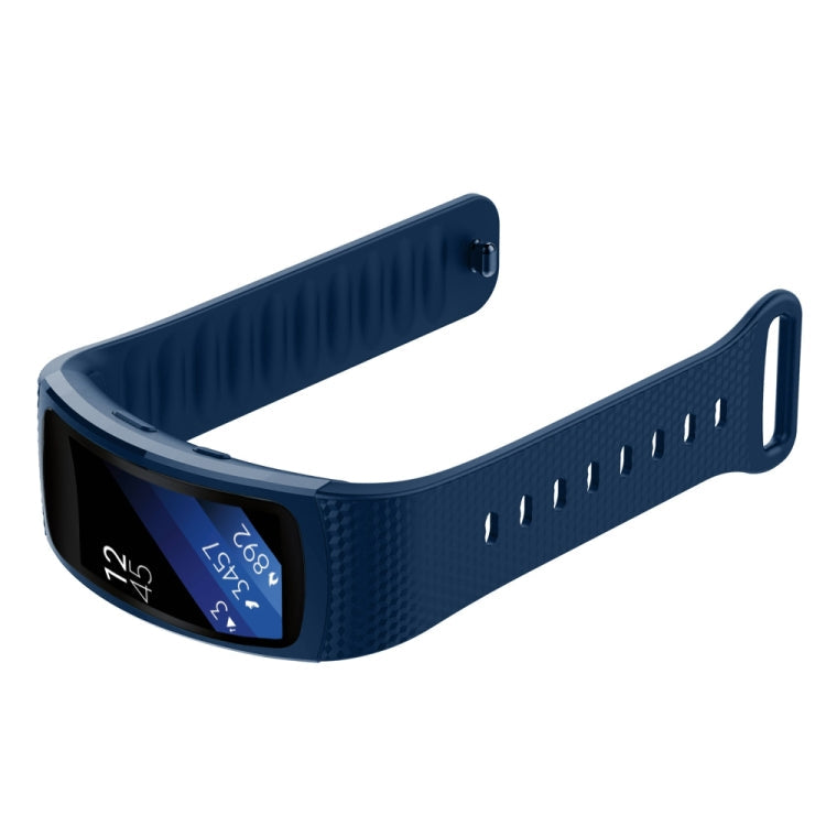 For Samsung Gear Fit2 Pro Silicone Watch Band, Size:L(Midnight Blue)