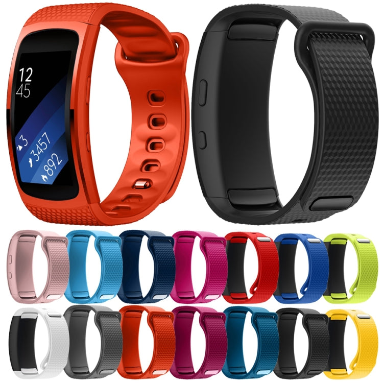 For Samsung Gear Fit2 Pro Silicone Watch Band, Size:L(Midnight Blue)