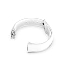 For Samsung Galaxy Fit SM-R370 Silicone Steel Shrapnel Black Buckle Watch Band(White)