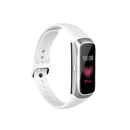 For Samsung Galaxy Fit SM-R370 Silicone Steel Shrapnel Black Buckle Watch Band(White)