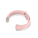 For Samsung Galaxy Fit SM-R370 Silicone Steel Shrapnel Black Buckle Watch Band(Pink)