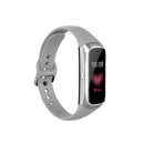 For Samsung Galaxy Fit SM-R370 Silicone Steel Shrapnel Black Buckle Watch Band(Grey)