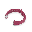 For Samsung Galaxy Fit SM-R370 Silicone Steel Shrapnel Black Buckle Watch Band(Wine Red)