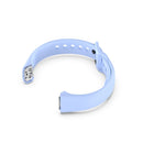 For Samsung Galaxy Fit SM-R370 Silicone Steel Shrapnel Black Buckle Watch Band(Chrysanthemum Blue)
