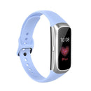 For Samsung Galaxy Fit SM-R370 Silicone Steel Shrapnel Black Buckle Watch Band(Chrysanthemum Blue)