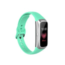 For Samsung Galaxy Fit SM-R370 Silicone Steel Shrapnel Black Buckle Watch Band(Green)