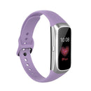 For Samsung Galaxy Fit SM-R370 Silicone Steel Shrapnel Black Buckle Watch Band(Light Purple)