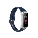 For Samsung Galaxy Fit SM-R370 Silicone Steel Shrapnel Black Buckle Watch Band(Blue)