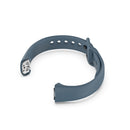 For Samsung Galaxy Fit SM-R370 Silicone Steel Shrapnel Black Buckle Watch Band(Smoke Cyan)