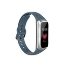 For Samsung Galaxy Fit SM-R370 Silicone Steel Shrapnel Black Buckle Watch Band(Smoke Cyan)