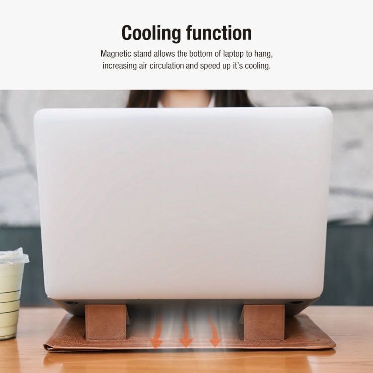 NILLKIN Water Wave Texture Versatile Laptop Sleeve For 14.0 inch and Below(Brown)