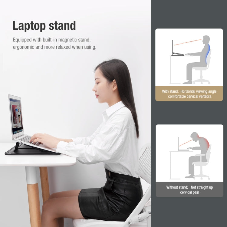 NILLKIN Water Wave Texture Versatile Laptop Sleeve For 16.0 inch and Below(Brown)