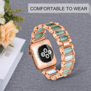 Emerald Stainless Steel Watch Band For Apple Watch Series 7 41mm / 6 & SE & 5 & 4 40mm / 3 & 2 & 1 38mm(Rose Gold)