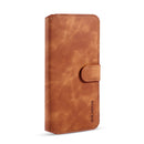 For Galaxy M30s DG.MING Retro Oil Side Horizontal Flip Case with Holder & Card Slots & Wallet(Brown)