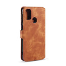 For Galaxy M30s DG.MING Retro Oil Side Horizontal Flip Case with Holder & Card Slots & Wallet(Brown)