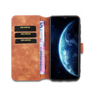 For Galaxy M30s DG.MING Retro Oil Side Horizontal Flip Case with Holder & Card Slots & Wallet(Brown)