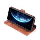 For Galaxy M30s DG.MING Retro Oil Side Horizontal Flip Case with Holder & Card Slots & Wallet(Brown)