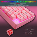 HXSJ V700 61 Keys RGB Lighting Gaming Wired Keyboard (Pink)