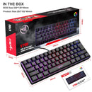 HXSJ V700 61 Keys RGB Lighting Gaming Wired Keyboard (Black)